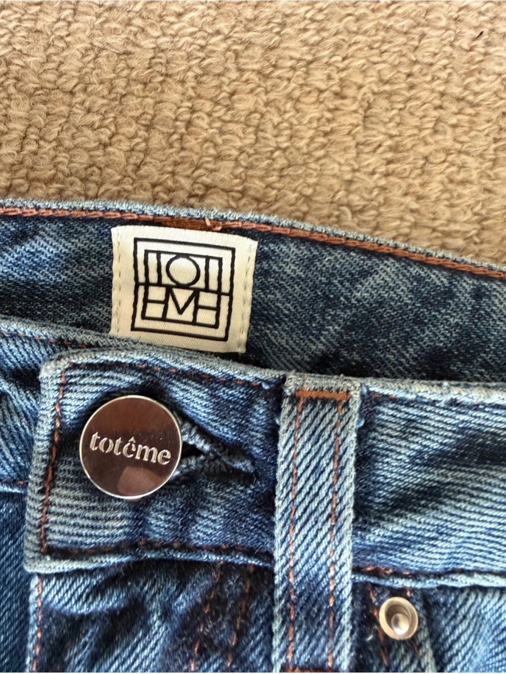 Toteme High-Rise Wide-Leg Jeans in Dark Blue Wash - Picture 7 of 10